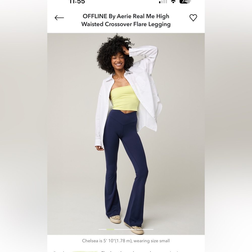 aerie Navy High-Waist Flare Leggings - XS Long